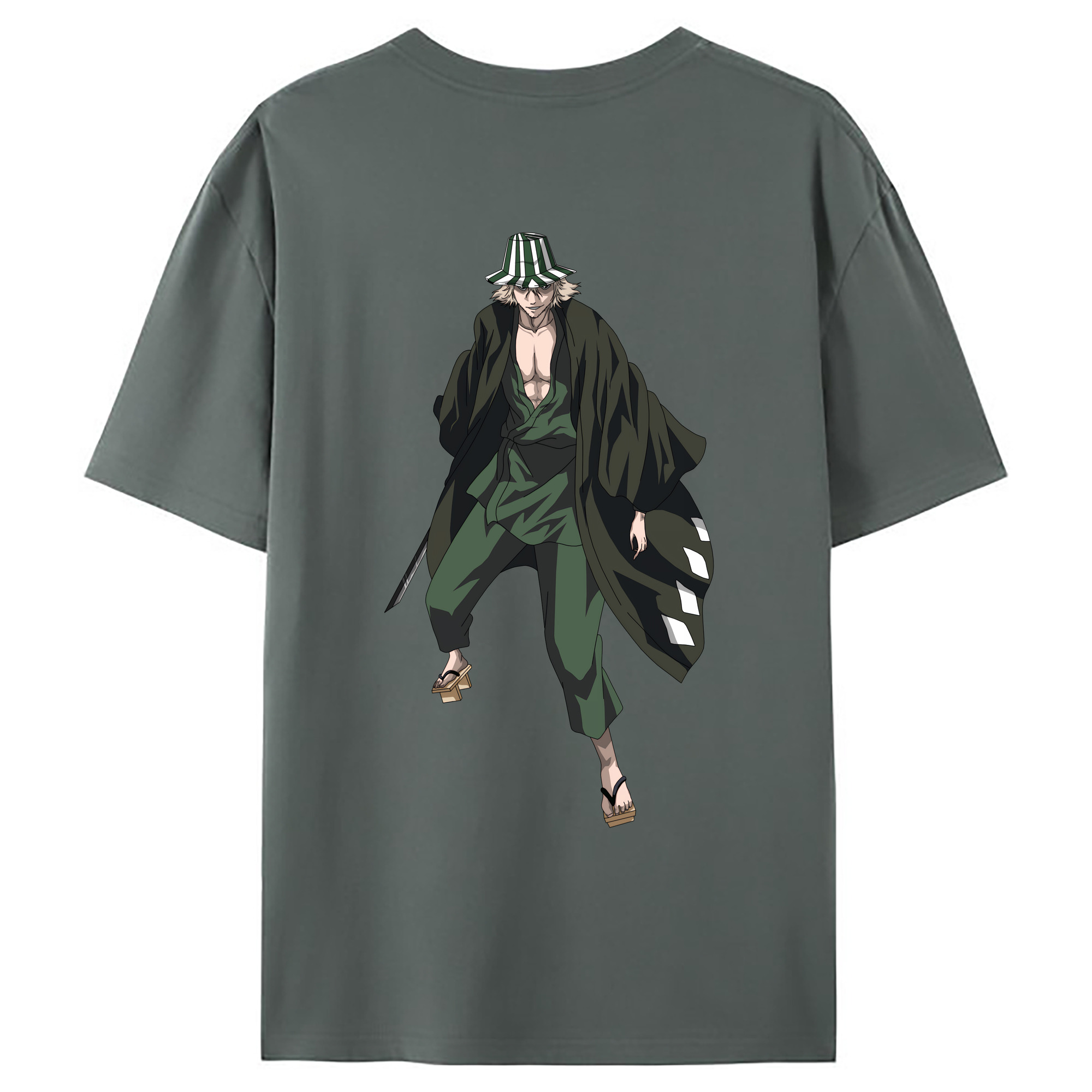 （画像用） "ブリーチ 浦原 喜助（うらはら きすけ） BLEACH Urahara Kisuke " 綿100％ メンズ半袖Tシャツ（バックプリント） 通気性